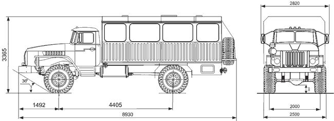 УРАЛ NEXT (Вахтовый автобус) 3255-5013-73 6x6